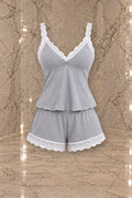 Pyjama caraco et short soie de lait